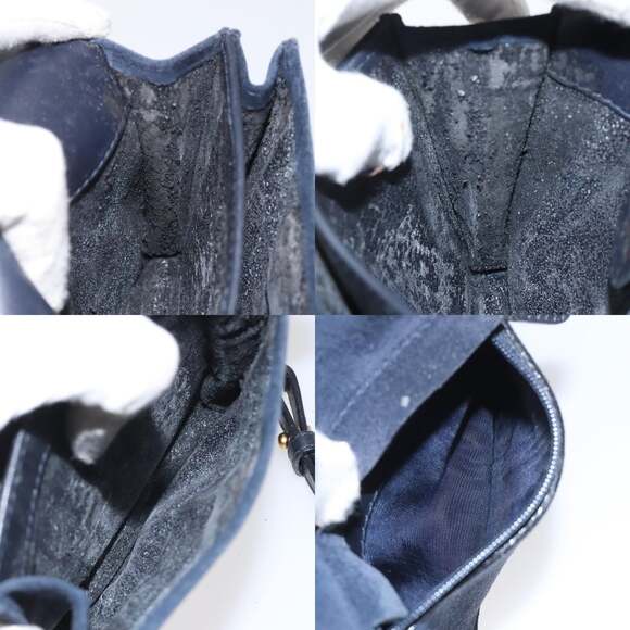 GUCCI Shoulder Bag Suede Navy - Picture 12 of 13